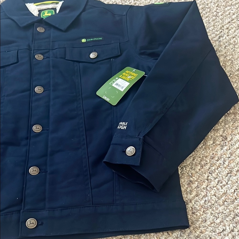 John Deere Kids Navy Jacket Large - Picture 2 of 8